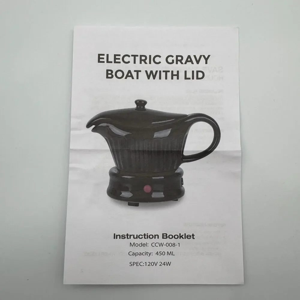 Servappetit Electric Ceramic Gravy Boat Warmer & Base Black 50 oz NIB
